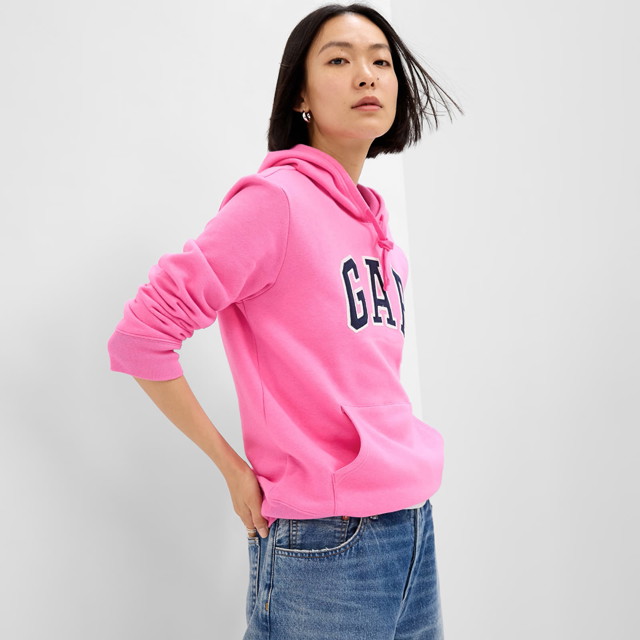 Sweatshirt GAP Pullover Logo Hoodie Standout Pink Rózsaszín | 463506-31