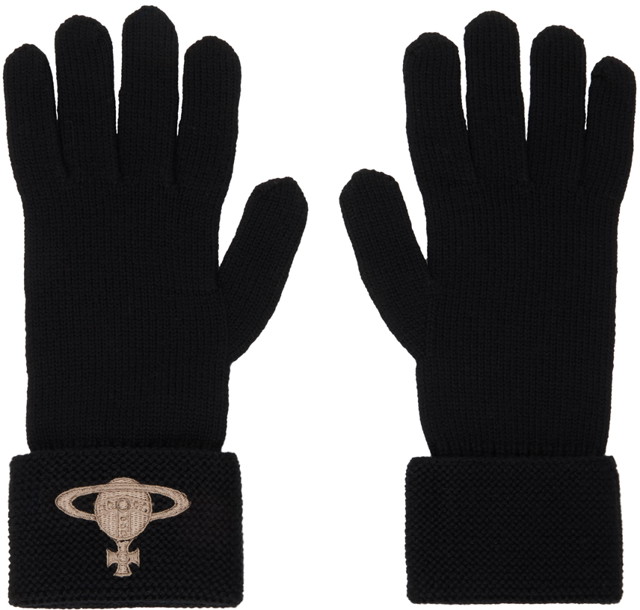 Kesztyű Vivienne Westwood Embroidered Orb Gloves Fekete | 8202002M-K002S-OL