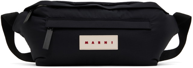 Deréktáskák Marni Large Puff Belt Bag Fekete | MUMQ0021U0 P6460