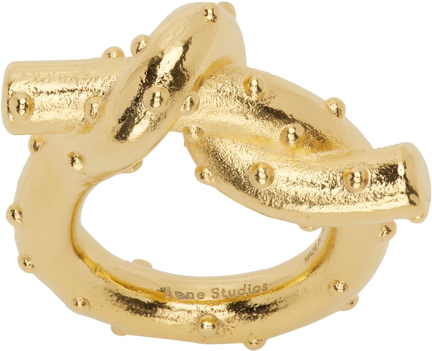 Ékszerek Acne Studios Gold Axelia Ring Fehér | C50267-, 0