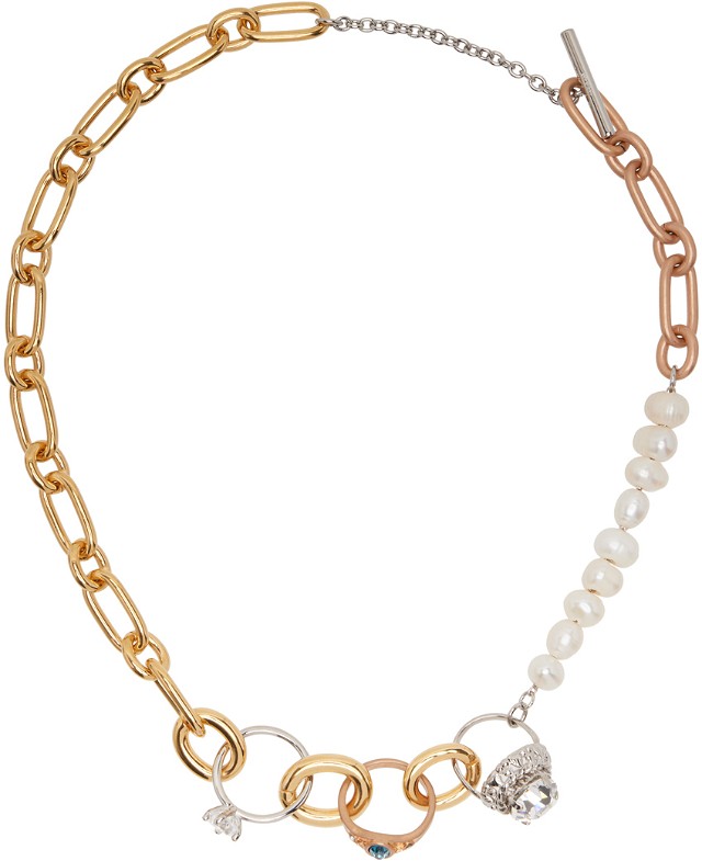 Nyakláncok és láncok Marni Ring Charm Chain Necklace Bézs | COMV0424A0 P6525