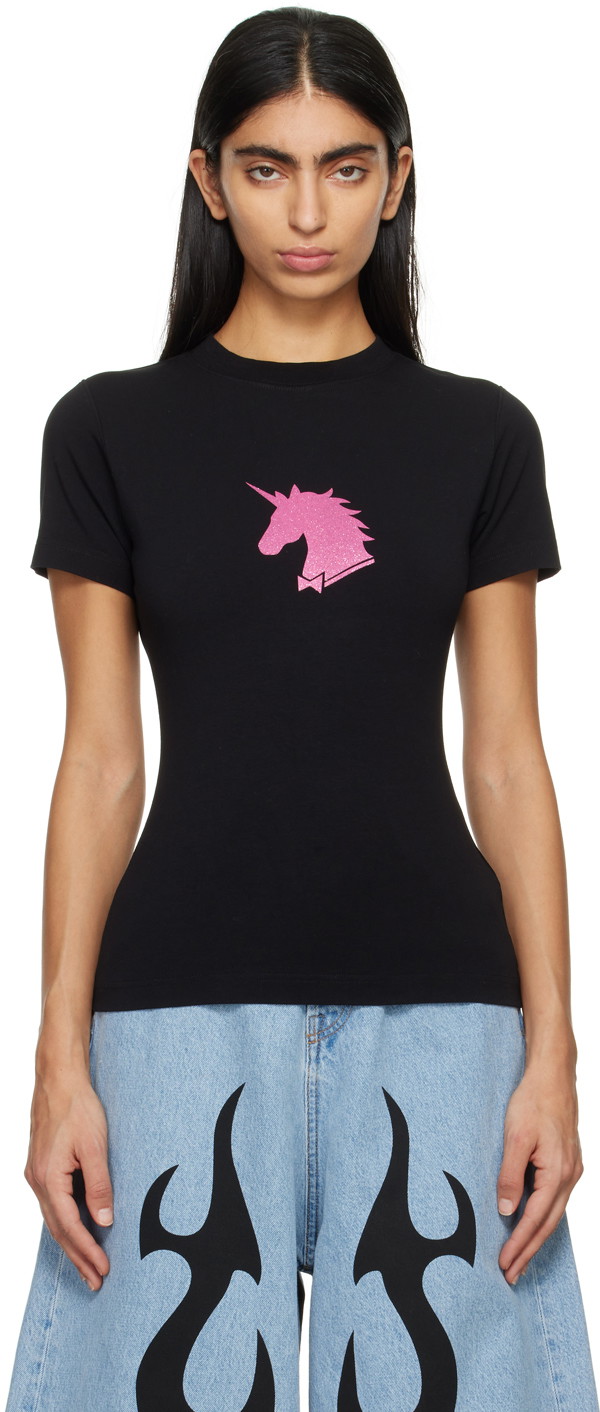 Póló VETEMENTS Unicorn T-Shirt Fekete | WE64TR350B