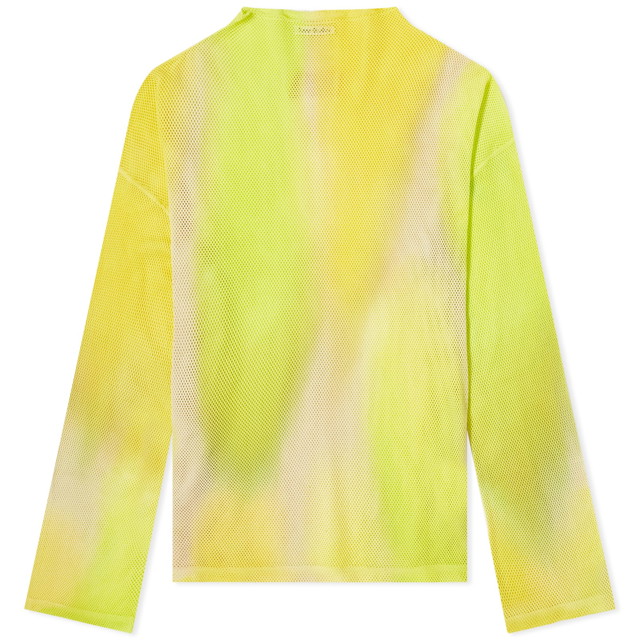 Póló Acne Studios Tie Dye Logo Mesh Top Sárga | AL0406-CYI