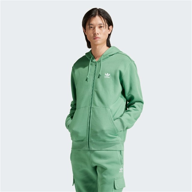 Sweatshirt adidas Originals Trefoil Essentials Full-Zip Zöld | IR7841
