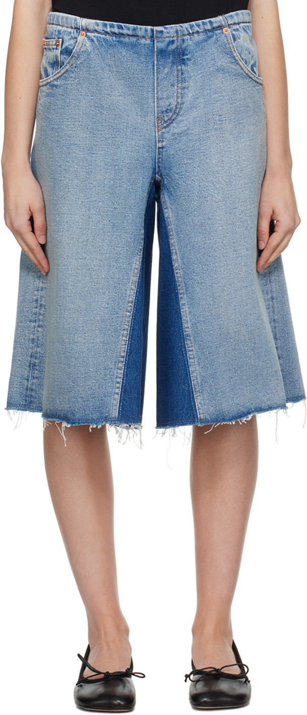 Rövidnadrág Maison Margiela MM6 Gusset Denim Shorts Kék | S52MU0115 S30589