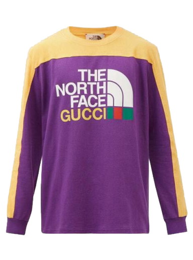 Póló Gucci The North Face x Long Sleeve T Shirt Orgona | 671439 XJDRA 5481