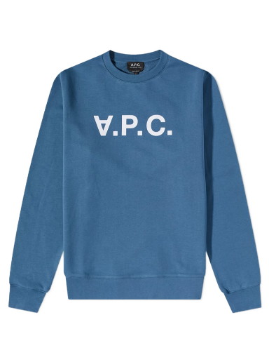 Pulóver A.P.C. VPC Logo Crewneck Kék | COFAX-H27378-IAF