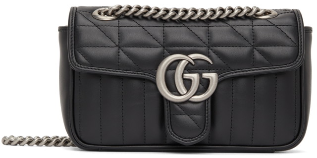 Válltáskák Gucci Black Mini GG Marmont 2.0 Fekete | 446744 UM8AN