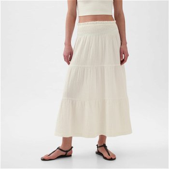 GAP Skirt Pull On Gauze Maxi Skirt New Off White 857496-02