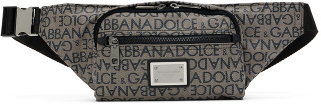 Deréktáskák Dolce & Gabbana Gray & Black Printed Belt Bag Szürke | BM2218AJ705