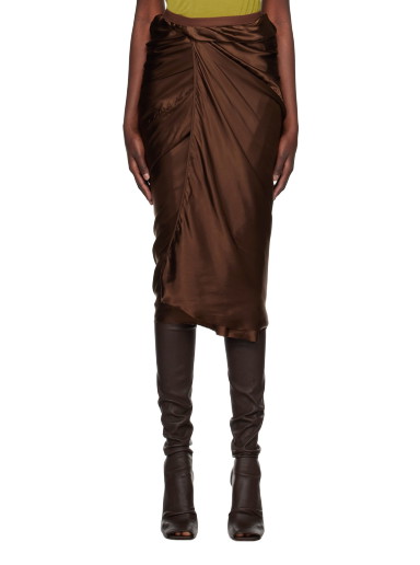 Szoknya Rick Owens Wrap Midi Skirt Barna | RP02C1339 O