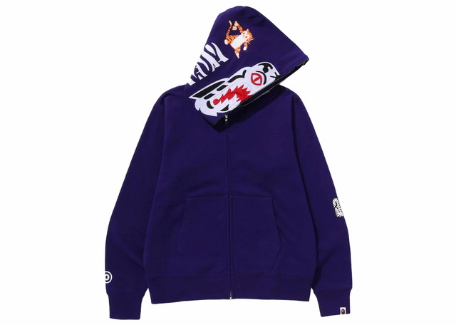 Sweatshirt BAPE BAPE Tiger Full Zip Hoodie Purple Orgona | 1J80-115-011