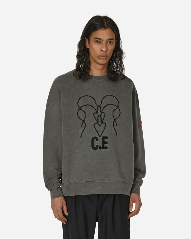 Sweatshirt Cav Empt Overdye Wb Headsx4 C.E Crewneck Sweatshirt Charcoal Szürke | CES25CS02 CHCL