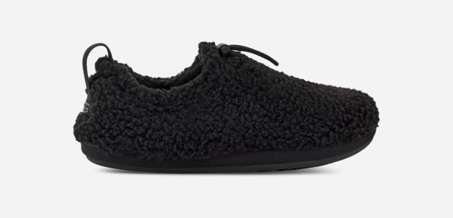 Ruházat UGG ® Plushy Slipper in Black, Size 4, Textile Fekete | 1143952-BLK