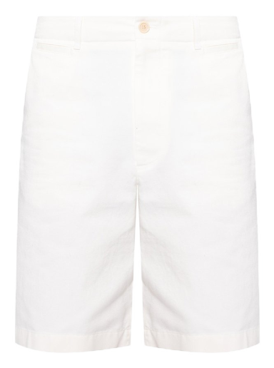 Rövidnadrág Gucci Logo Back Chino Shorts Fehér | 639388 ZAF8C 9733