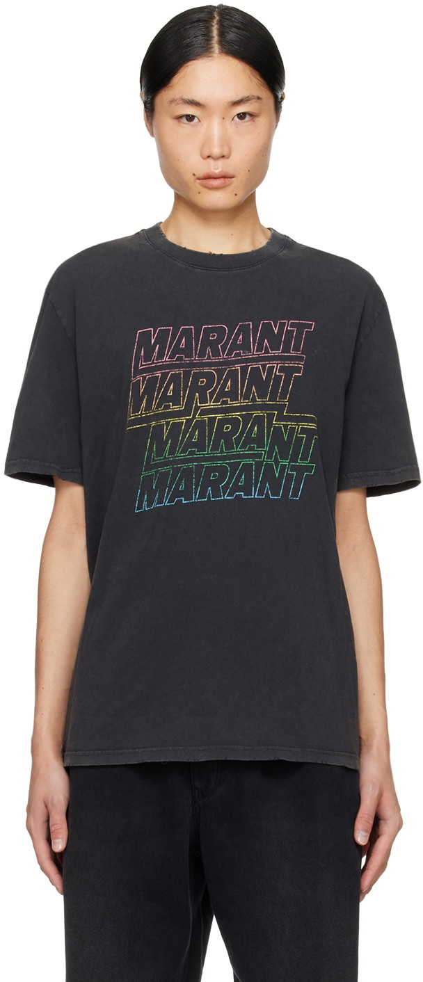 Póló ISABEL MARANT Hugo T-Shirt Fekete | 24PTS0149HA-B1N09H