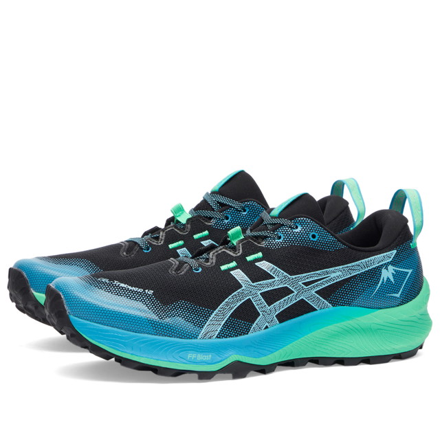 GEL-TRABUCO 12 Sneakers in Black/Bright Cyan, Size UK 10 | END. Clothing