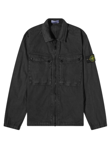 Kabátok Stone Island Garment Dyed Two Pocket Zip Overshirt Fekete | 7915102-V0129