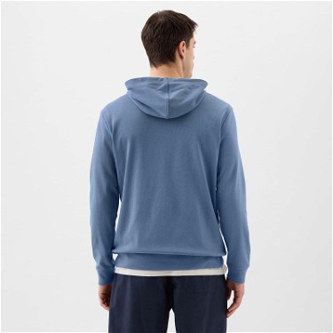 Sweatshirt GAP French Terry Pullover Logo Hoodie Soft Cornflower Kék | 868458-01, 3