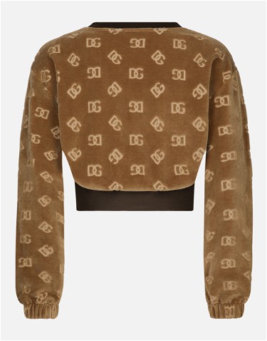 Sweatshirt Dolce & Gabbana Short Chenille Sweatshirt With Jacquard Dg Logo Barna | F9R09TFJ7DLM2366, 1