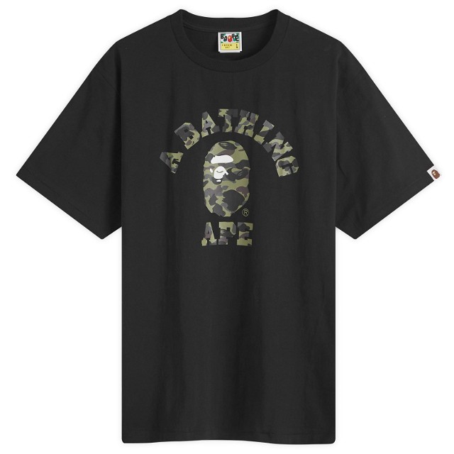 Póló BAPE A Bathing Ape 1st Camo College T-Shirt Fekete | 001TEK301008M-BKG