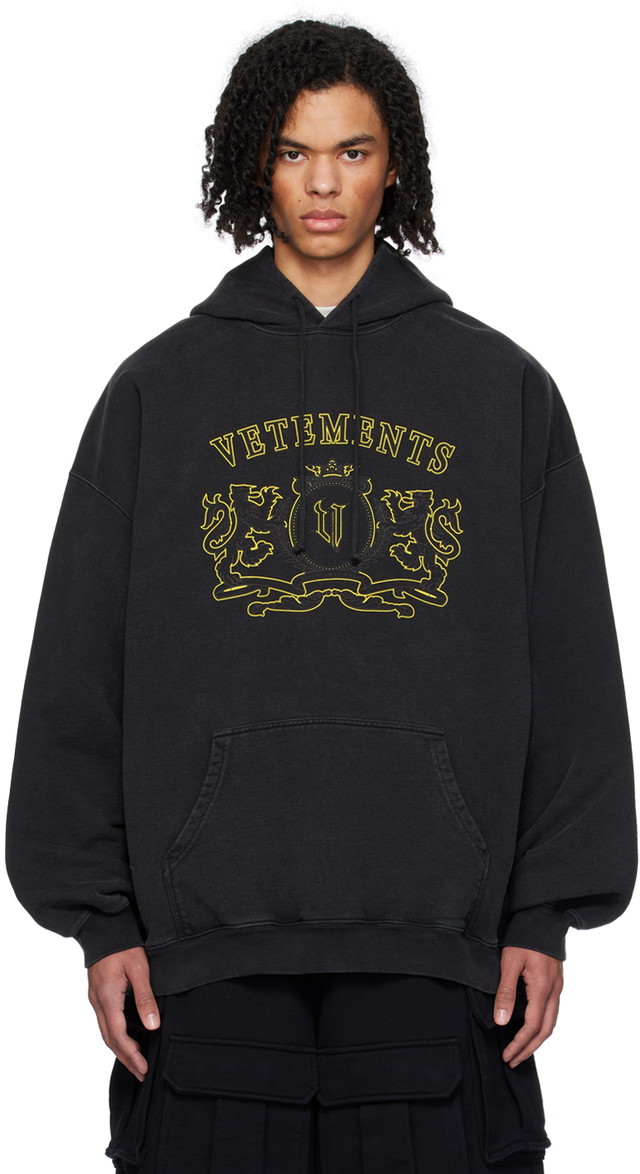 Sweatshirt VETEMENTS Royal Hoodie Fekete | UE64HD310BY