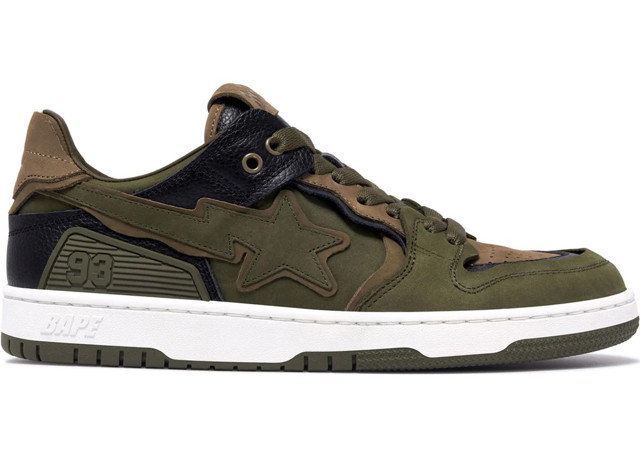 Sneakerek és cipők BAPE A Bathing Ape Sk8 Sta #6 Olive Drab Zöld | 1K30-191-313-OLD/001FWK301313M-OLD