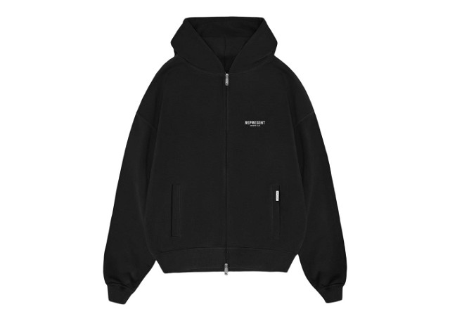 Sweatshirt Represent Clo Represent Owners Club Zip Hoodie Black Fekete | MH4039-01