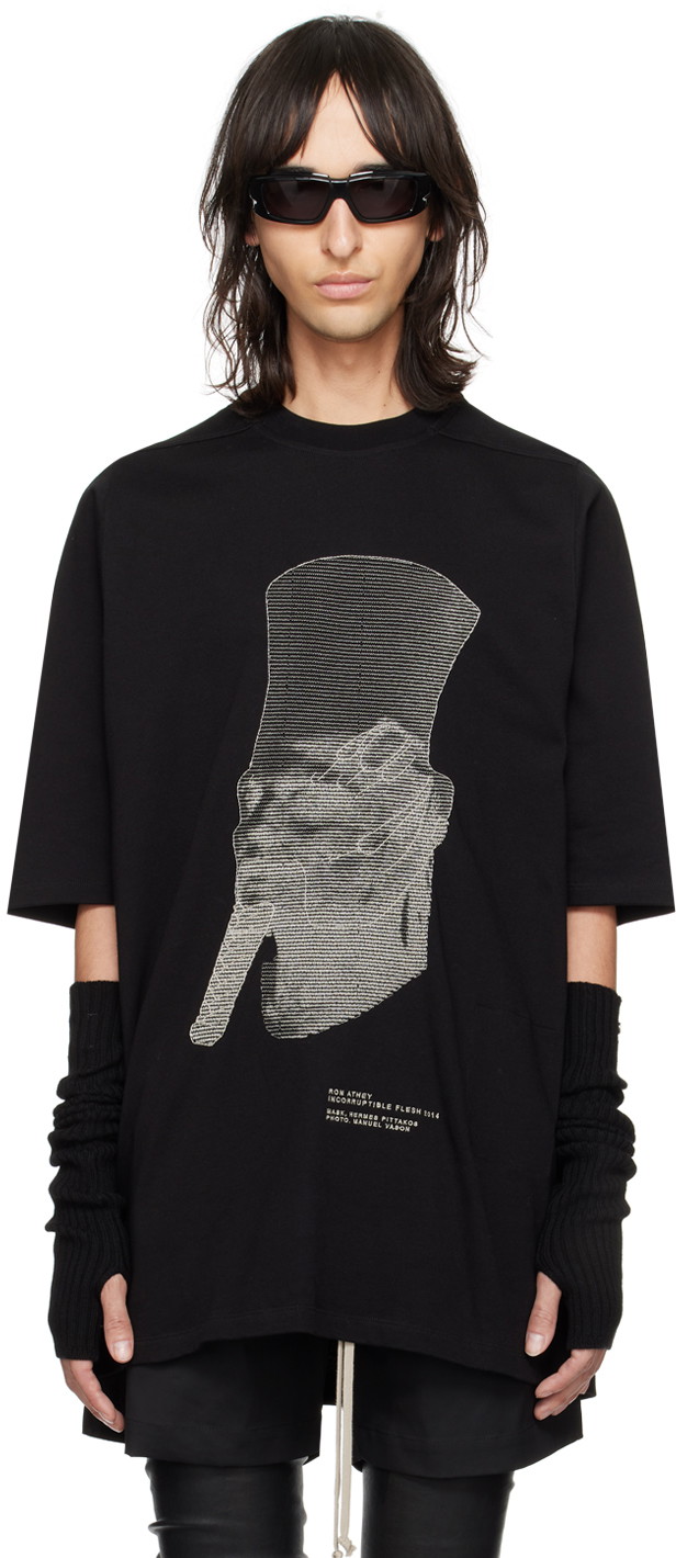 Póló Rick Owens Ron Jumbo T-Shirt Fekete | RU01D3249 BAEM7