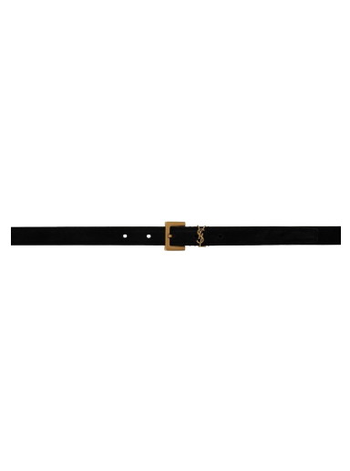 Övek Saint Laurent Suede Square Monogram Belt Fekete | 554465 C0X0W