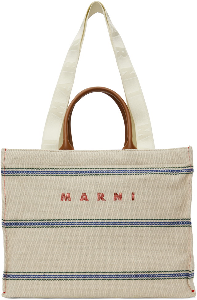 Vászontáskák Marni Medium Tote Bag Fehér | SHMQ0068A0 P6457