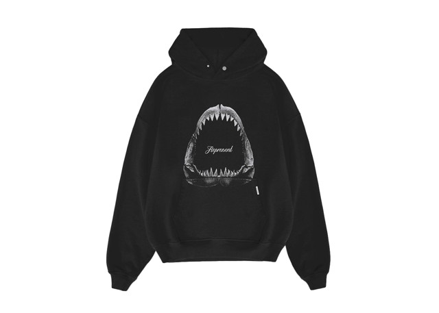 Sweatshirt Represent Clo Represent Shark Jaws Hoodie Off Black Fekete | M04286-171