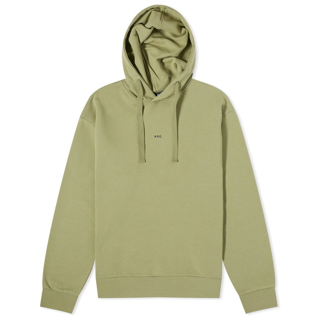 Sweatshirt A.P.C. Larry Logo Hoodie Zöld | COEIP-H27622-JAA