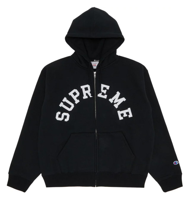 Champion Zip Up Hooded Sweatshirt Black Velikost: M SS24SW37 BLACK