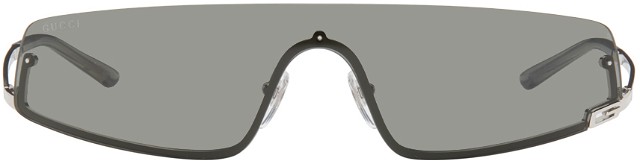 Napszemüveg Gucci Silver Mask-Shaped Sunglasses Fémes | GG1561S-001