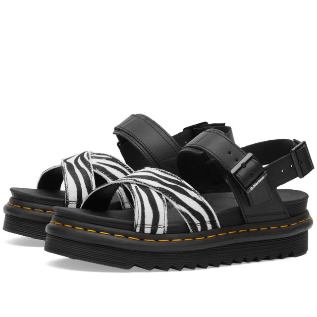 Sneakerek és cipők Dr. Martens Women's Voss II Zebra Sandals in Black, Size UK 3 | END. Clothing Fekete | 31559009