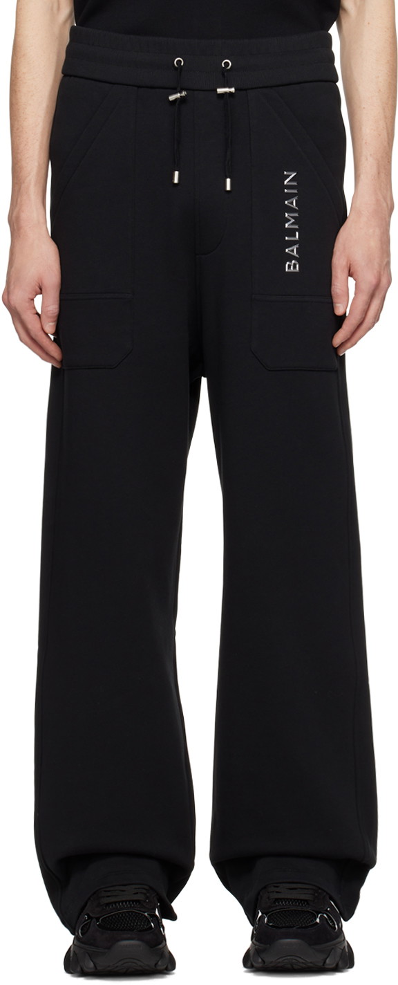 Sweatpants Balmain Plaque Sweatpants Fekete | CH1OB214BC61