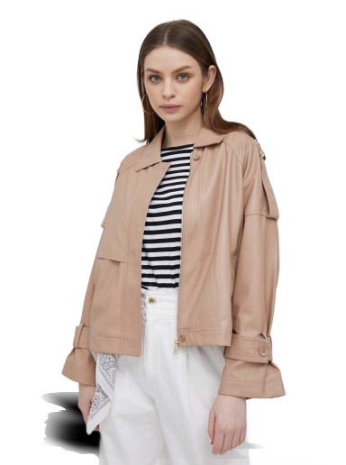 Dzsekik DKNY Faux Leather Jacket Bézs | P3ACTR28