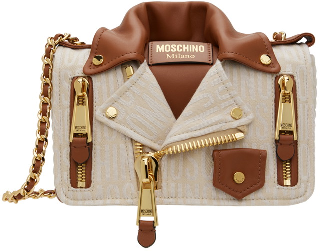 Kézitáskák Moschino Logo Moto Bag Bézs | 7440 8275 A2006