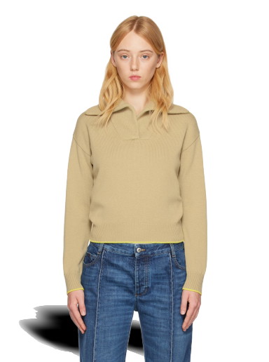 Pulóver Bottega Veneta Spread Collar Sweater Bézs | 725895 V07J0