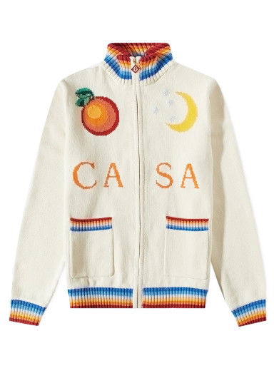 Dzsekik Casablanca Casa Club Knit Jacket Bézs | MS23-KW-353-02
