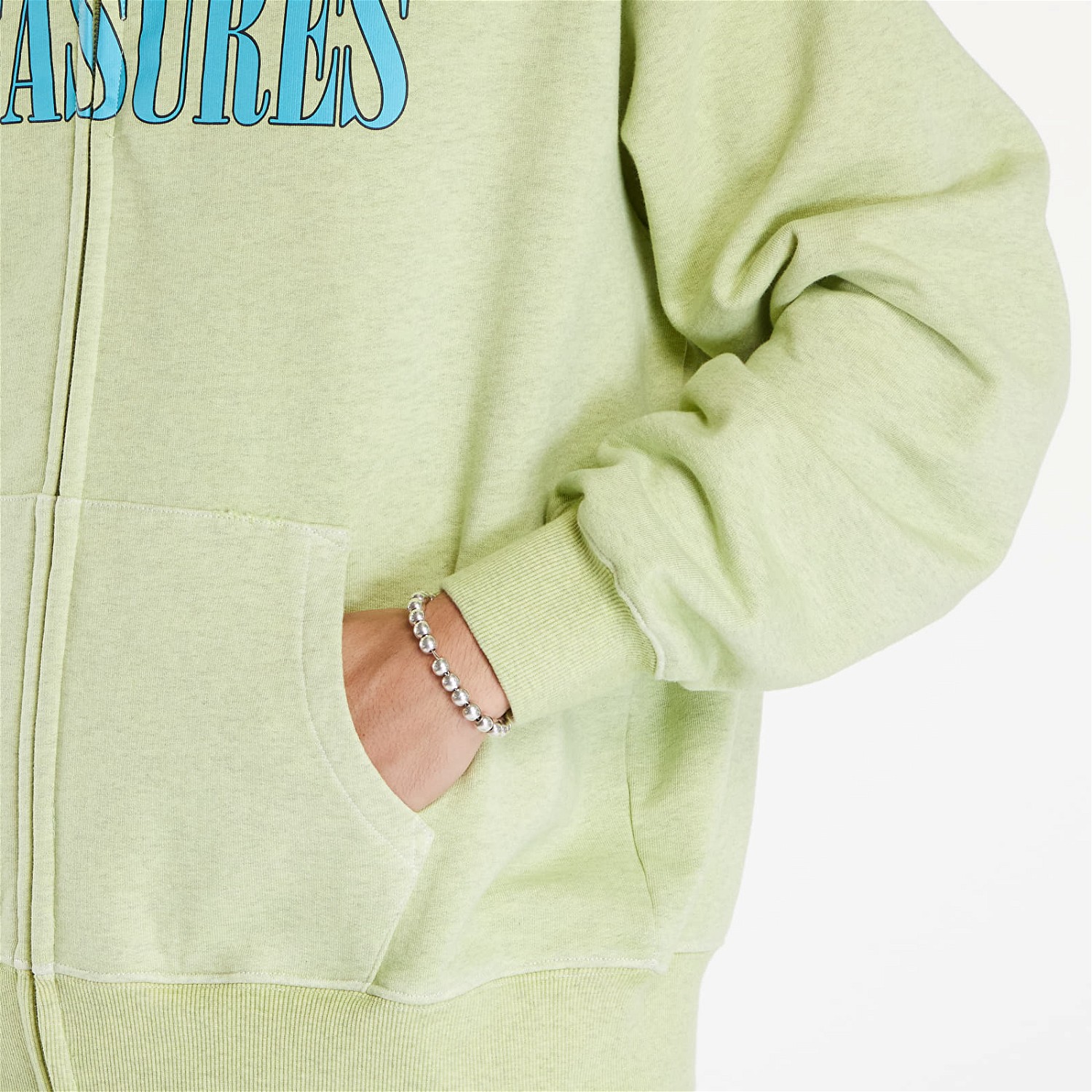 Sweatshirt Pleasures Onyx Zip Up Hoodie Faded Lime Zöld | P24SU011 LIME, 1