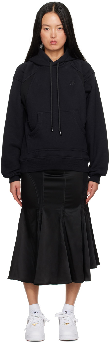 Ruha Off-White Black Hooded Maxi Dress Fekete | OWDB491F23FAB0011010