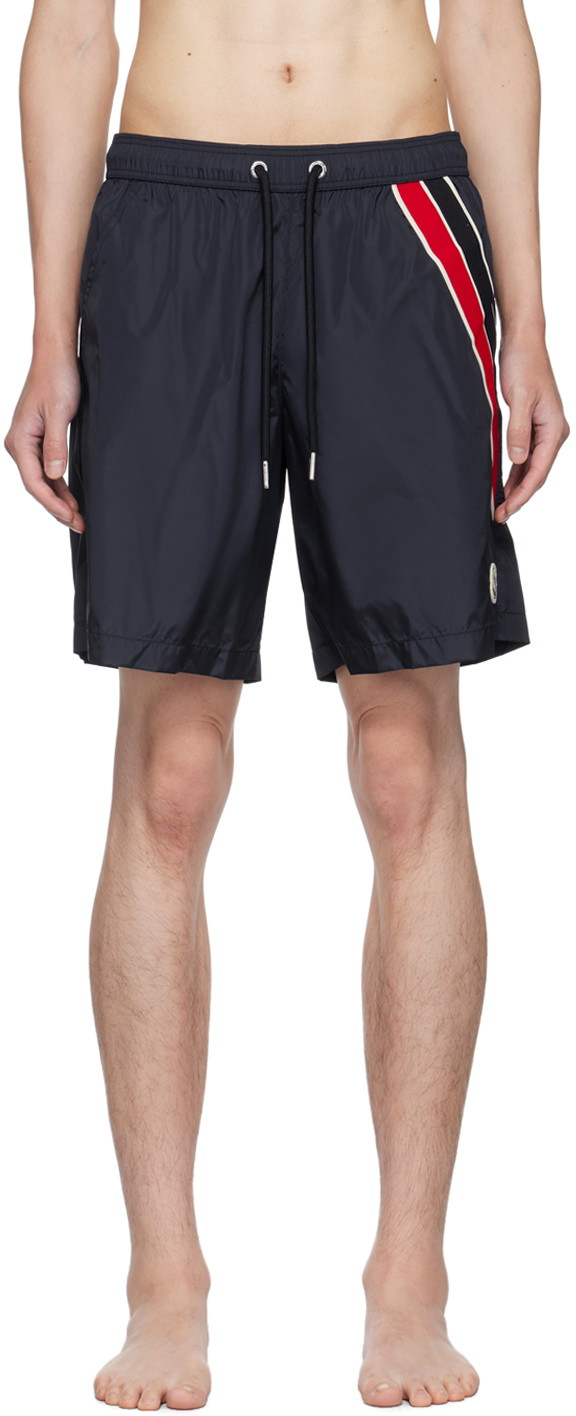 Fürdőruha Moncler Navy Logo Patch Swim Shorts Sötétkék | J20912C0000653326