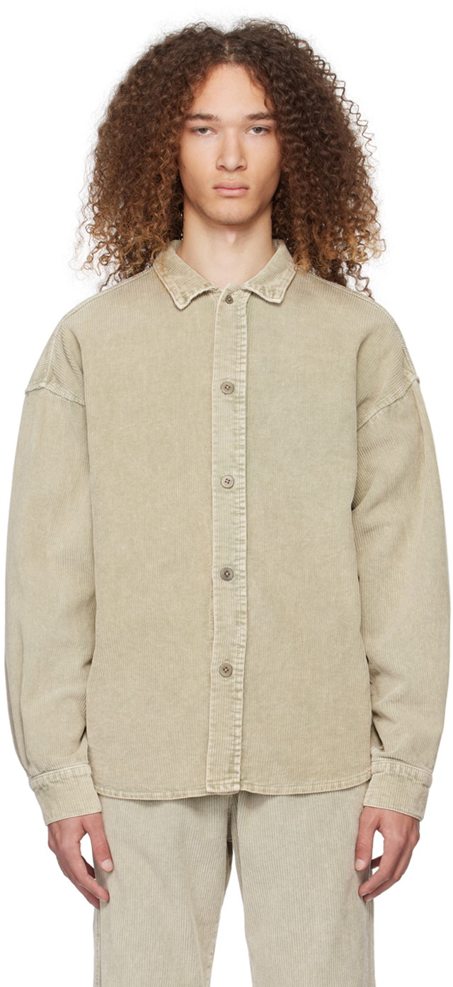 Ing LES TIEN Oversized Shirt "Khaki" Bézs | WC-1082-MW