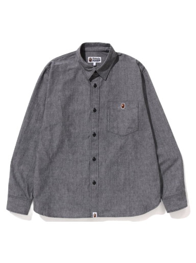 Ing BAPE One Point Relaxed Fit Chambray Shirt Szürke | 1I70-131-002