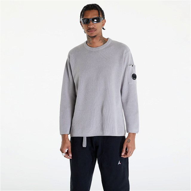 Pulóver C.P. Company Crew Neck Sweater Drizzle Grey Szürke | 16CMKN043A005687G-913