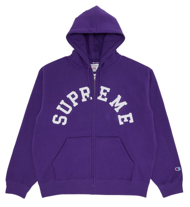 Sweatshirt Supreme Champion Zip Up Hooded Sweatshirt Purple Velikost: M SS24SW37 PURPLE Orgona | SS24SW37 PURPLE