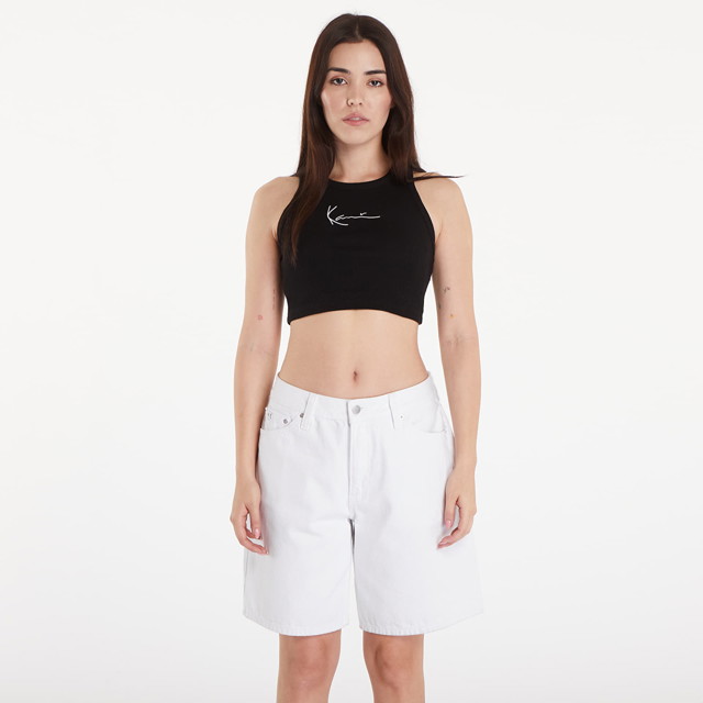 Top Small Signature Essential Racer Rib Top Black