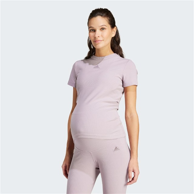Póló adidas Performance Sportswear Ribbed Fitted (Maternity) Burgundia | IR8797